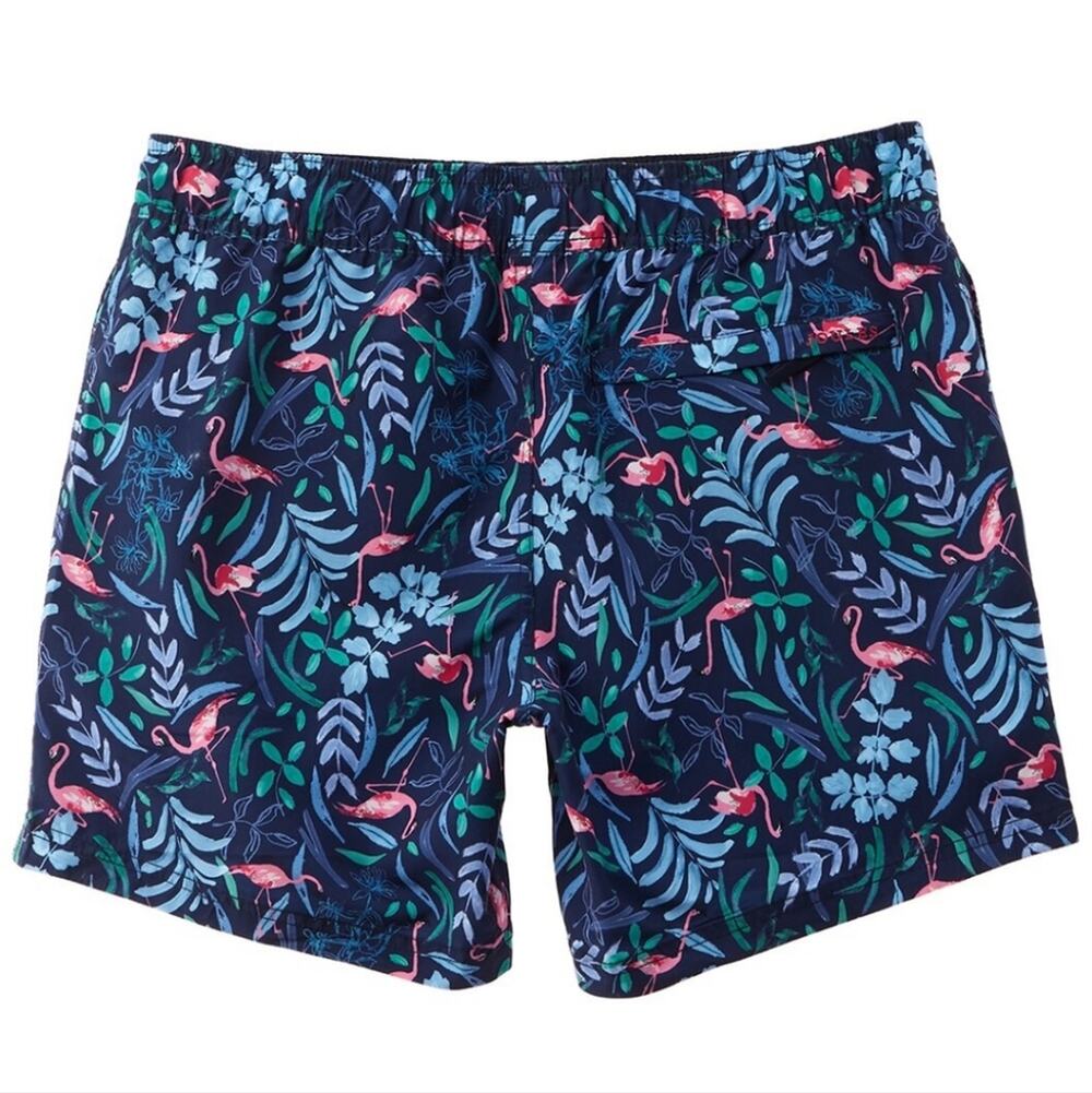 NWT Joules Heston Navy Pink Flamingo Swim Trunks Shorts Tropical Beach size XL